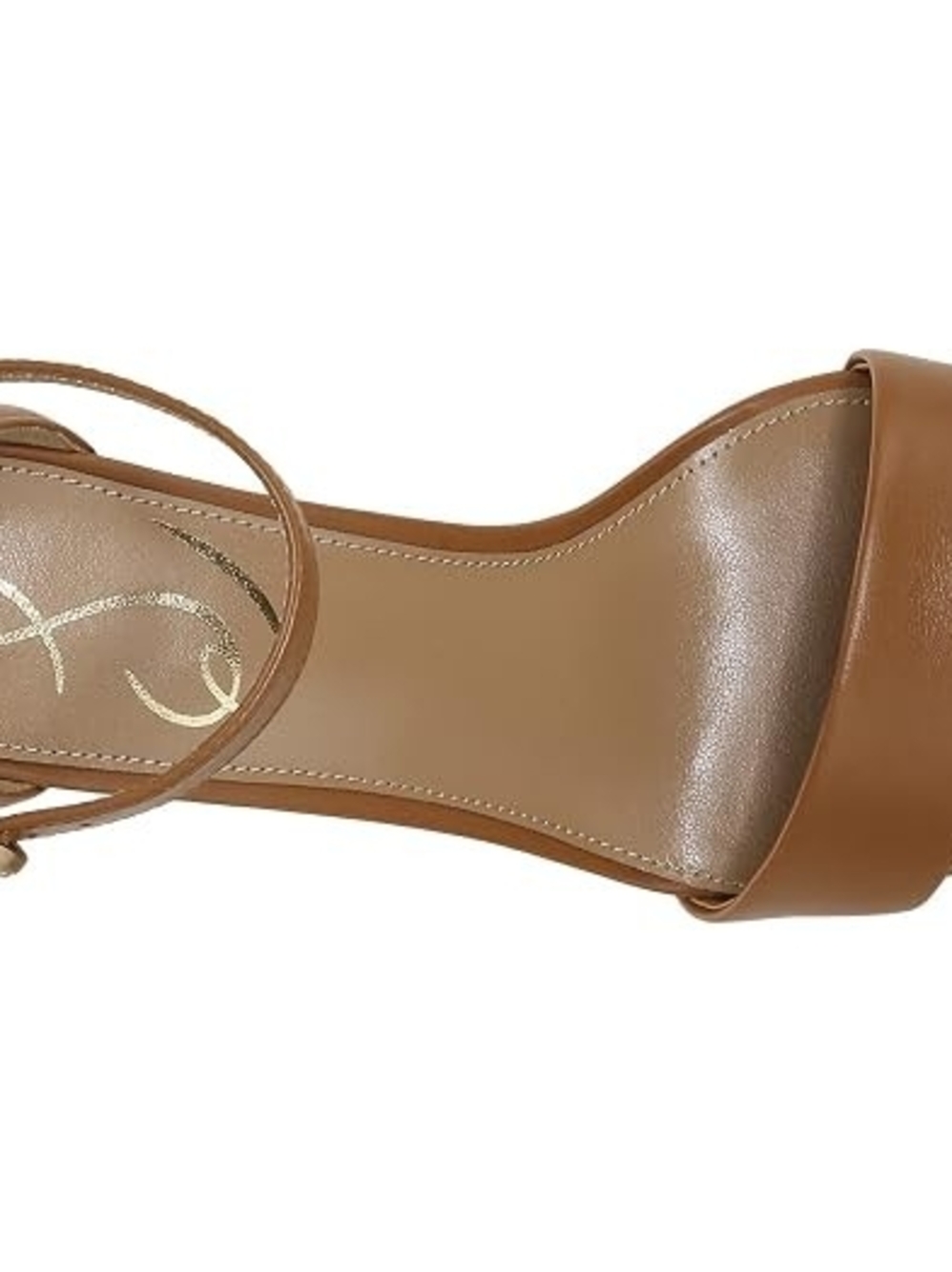 Sam Edelman Tan Leather Open-Toe Ankle-Strap Heel